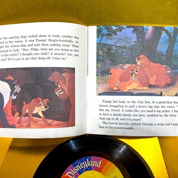 WALT DISNEY’S VTG 1979 STORY OF LADY AND THE TRAMP RECORD & 24p READ ALONG BOOK - Picture 8 of 16